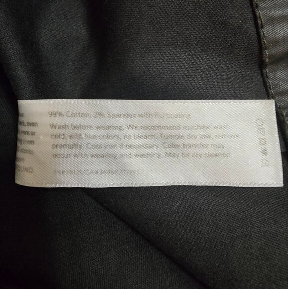 Eileen Fisher Waxed Organic Cotton Stretch Twill Hidden Hood A Line Jacket Sz S - Picture 10 of 11